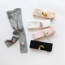 Милые Повседневные детские носки для маленьких девочек; Милые однотонные хлопковые колготки с принтом фруктов и бананов; колготки для малышей