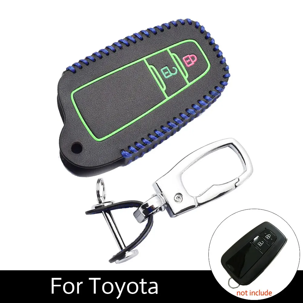 Светящийся кожаный чехол для ключа автомобиля для Toyota CHR/C-HR/ Prius Camry дистанционный чехол для ключа чехол сумка для ключей автомобильные аксессуары