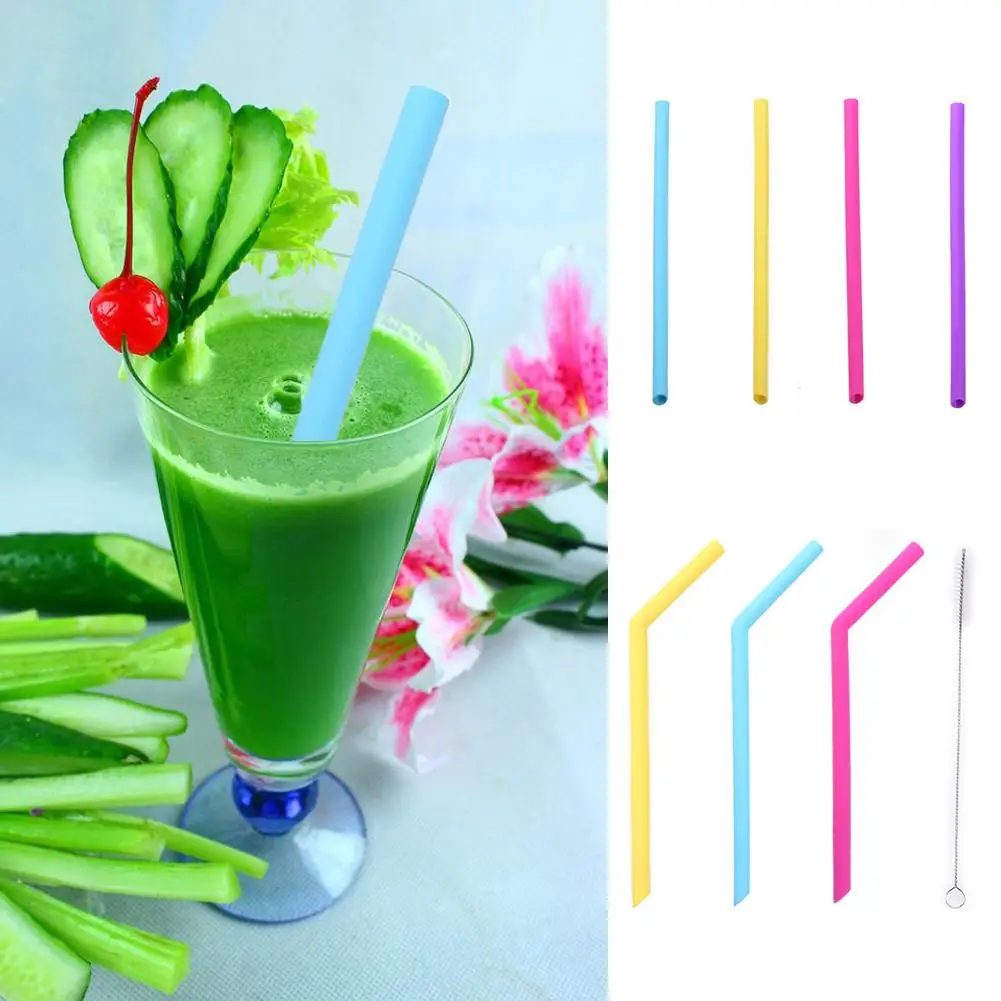 

Reusable Silicone Environmental Protection Color Straws for Baby Drinkware Baby Feeding Care Accessory Juice Drinkware for Kids