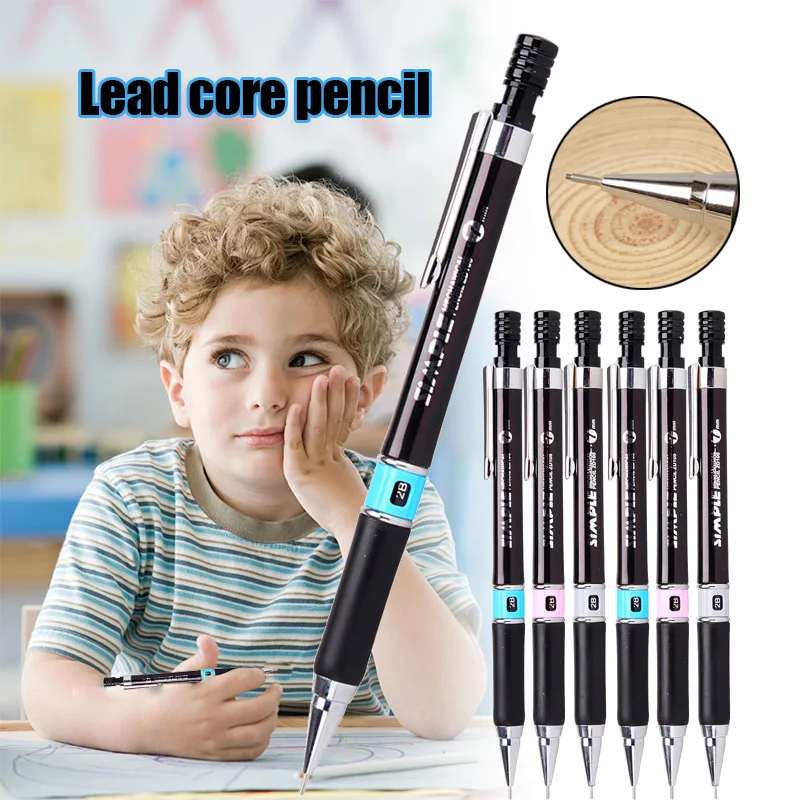 12pcs HB Automatic Mechanical Draughting Pencil 0.3mm Smooth Writing Ergonomic Rubber Grip AC889