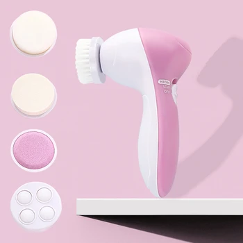 

5 in 1 Electric Facial Cleanser Wash Face Cleaning Machine Skin Pore Cleaner Body Cleansing Massage Mini Beauty Massager Brush