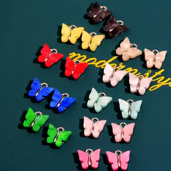 

10Pcs/set 2020 Korean New Color Mixing Acrylic Butterfly DIY Jewelry Accessories Handmade for Earring Necklace Bracelet Material