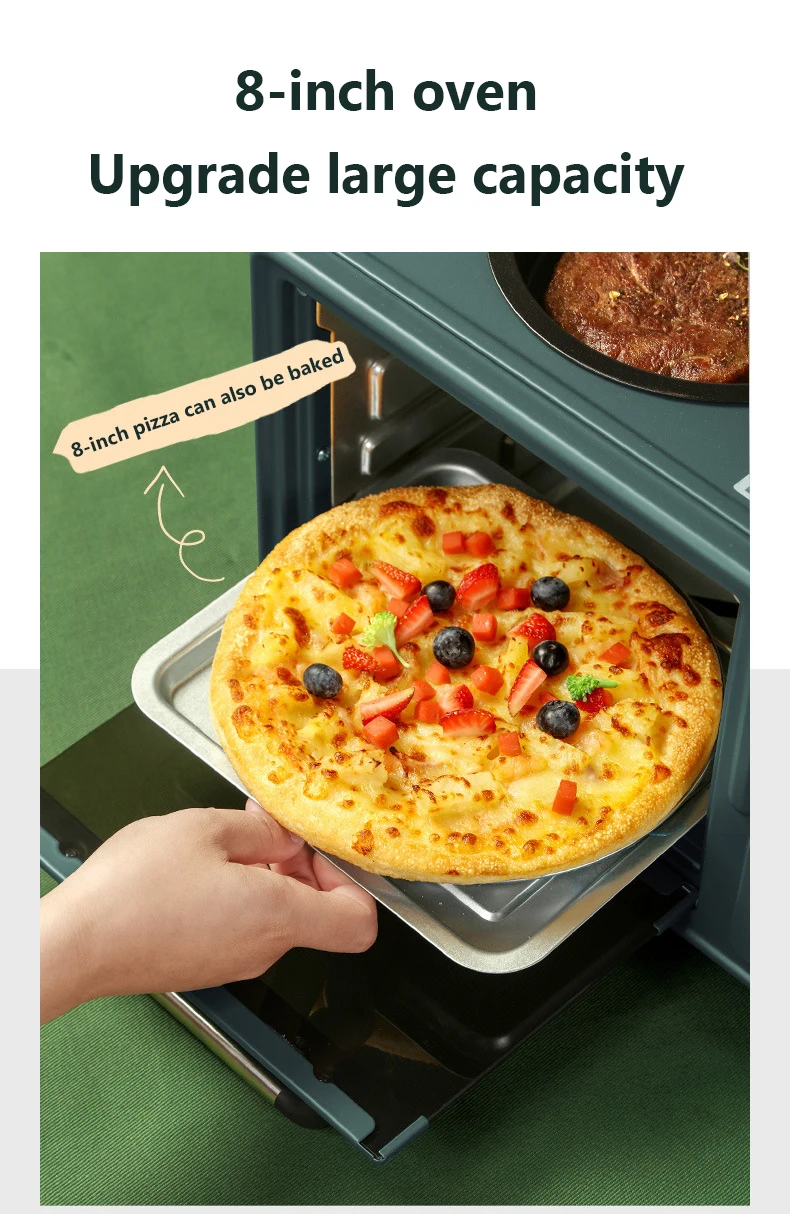 Description Picture 5 of itemCUKYI Electric 3 in 1 Household Breakfast machine mini bread toaster baking oven omelette fry pan hot pot boiler food steamer EU