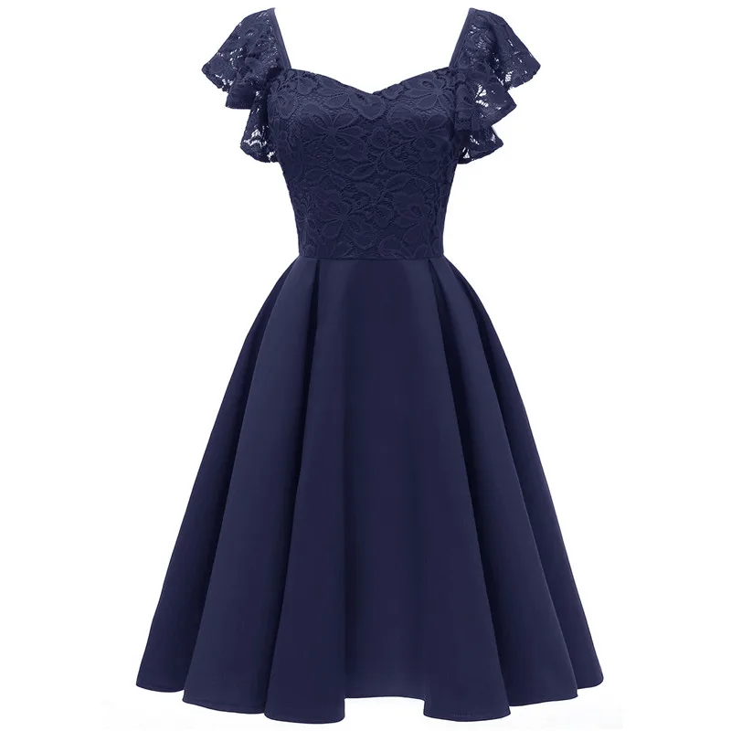 

New Women Dress 2020 Summer Sexy Petal Sleeve Floral Print Dress banquet Style Party Dresses Vestidos de fiesta