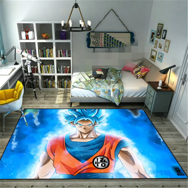 Dragon Ball Супер Saiyan Сон Гоку Ультра короткие плюшевые противоскользящие устойчивый ковер фигурка Коллекция Модель игрушки X2789 - Цвет: 120X160CM