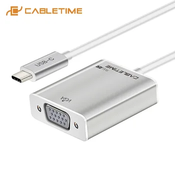 

CABLETIME New USB Type C VGA Adapter Type C Cable to VGA Converter USB C 3.1 For Macbook Chromebook Lumia Pixel Dell C034
