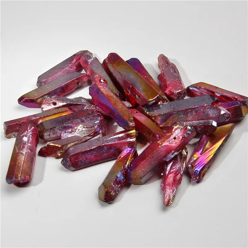 10pcs Natural Raw Crystals Quartz Points stick Nugget point beadsTop Drilled loose Beads pendants for jewelry making necklace | Украшения и