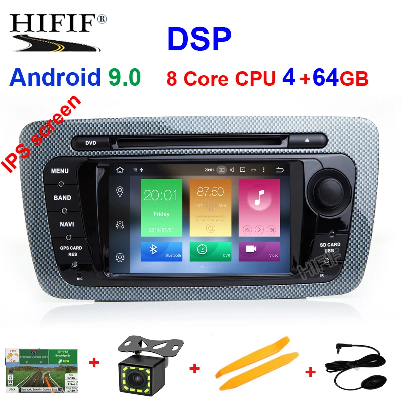 Clearance DSP Android 9.0 CAR DVD GPS Player Bluetooth Car Sat Nav Stereo Radio Navigation 2 Din GPS Head Unit For SEAT IBIZA 2009-2013 0