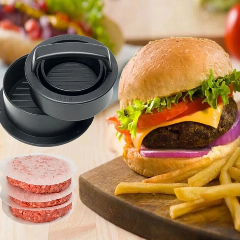 Антипригарный пресс для бургеров, пластиковая машина для приготовления котлеты для гамбургера, Кухонное мясо для гамбургеров, Набор для изготовления