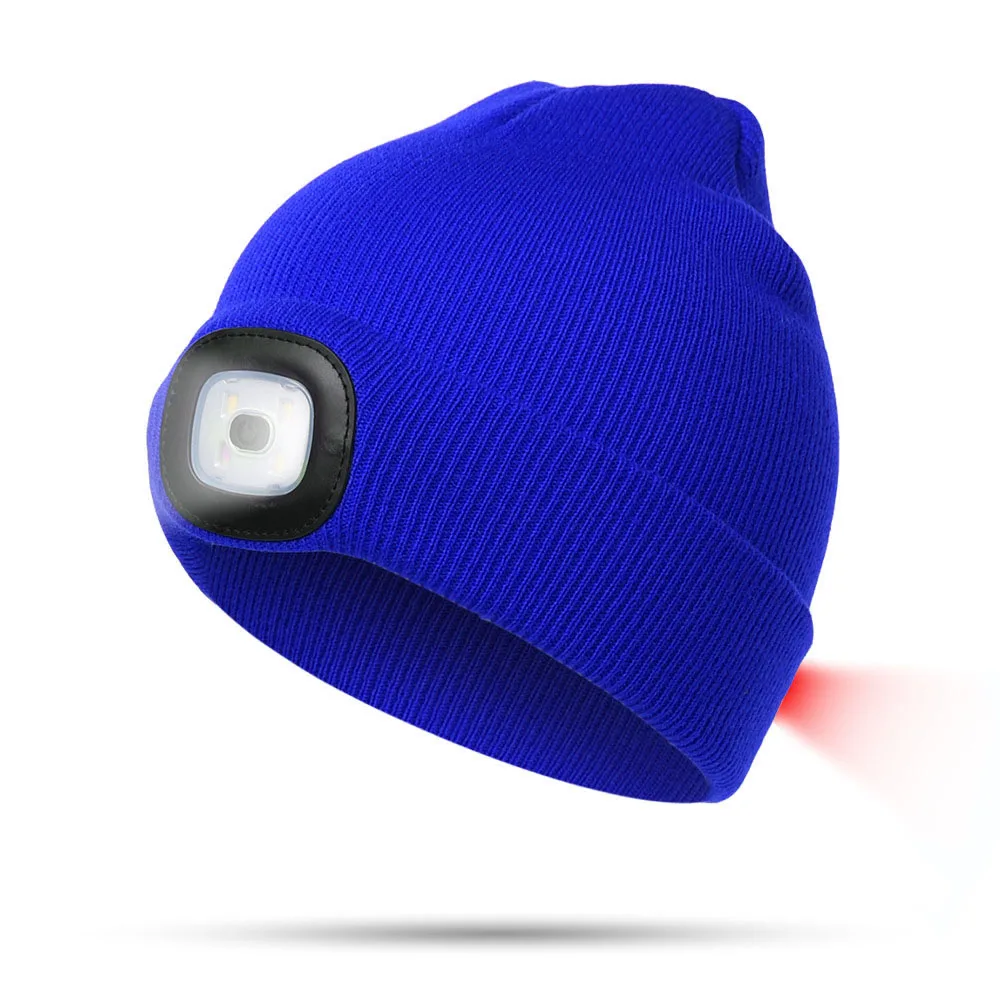 

8 LED Light Hat Portable Head Lighting Lamp Warm Knitted Hat for Hunting Fishing Camping Knitted LED Light Outdoor Running