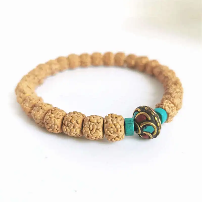Реальные бусины Rudraksha Стрейчевые браслеты из натуральных непальских бусин|seed bead