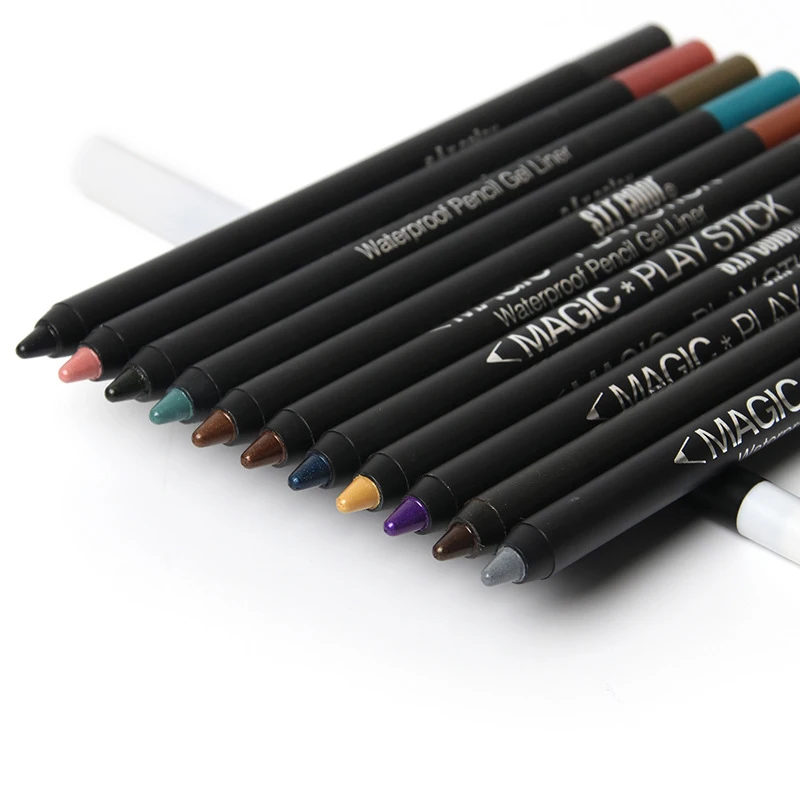 12 цветов Водостойкий карандаш для глаз Перламутровые тени для век ручка-лайнер с шелковым эффектом красота полная косметика для профессионального макияжа TSLM1