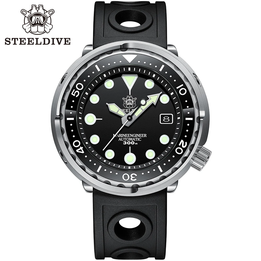 2021 New Color SD1975 STEELDIVE Tuna Men's Classic Watch C3 Luminous Ceramic Bezel 300M Waterproof 316L Case NH35 Diving Watch