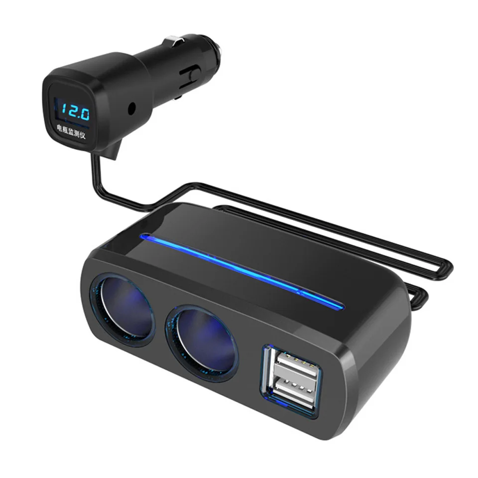 Автомобильное зарядное устройство 3.1A Быстрая зарядка двойной usb-авто автомобильное зарядное устройство адаптер автомобильный прикуриватель разветвитель с обнаружением напряжения - Название цвета: Черный