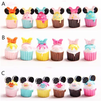

10Pcs Kawaii 3D Cartoon Cake Miniature Artificial Fake Food Resin Cabochon Scrapbooking DIY Phone Cake Decoration Crafts