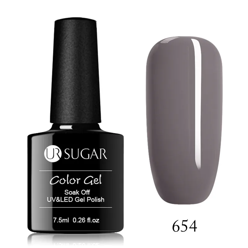 654 Ur Sugar Розовый Блестящий Гель-лак УФ-гель черно-белый Гель-лак для дизайна ногтей впитывающий лак Базовое покрытие без протирания верхнее покрытие - Цвет: 654