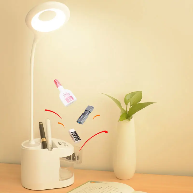 

Small Desk Lamp Eye-Protection Lamp Student Night Light Multi-Function Led Rechargeable Reading Lamp Writing Ins Wind