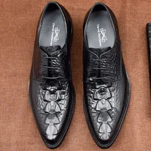 2019 Handmade Italy crocodile shoes Brand Designer Wedding Party Male Dress Shoe Genuine Leather Oxford formal shoes