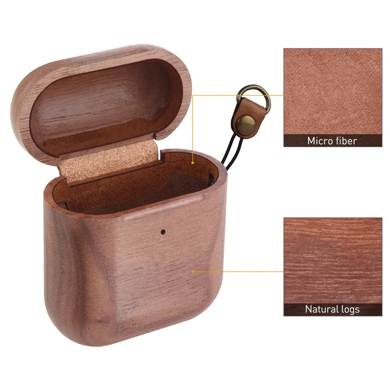 Wooden Headphone Protective Sleeve for Protective Case Cover Bluetooth Headset Drop Protection Sleeve