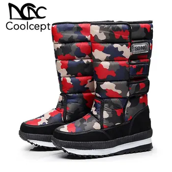 

Coolcept Women Snow Boots Platform Warm Fur Winter Shoes Women Waterproof Slip Resistant Boots Women Plush Footwear Size 36-40