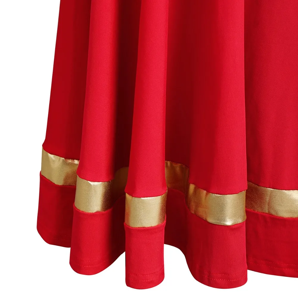 Ballet Dress Girls Child Liturgical Praise Dance Dress Metallic Splice Praise Dress Girls Kids Church Clothes for Girls Dance