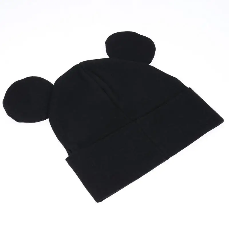 Чепчик для новорожденного вязаный унисекс шапка с загнутыми полями стильная футболка с изображением персонажей видеоигр Мышь ушками для