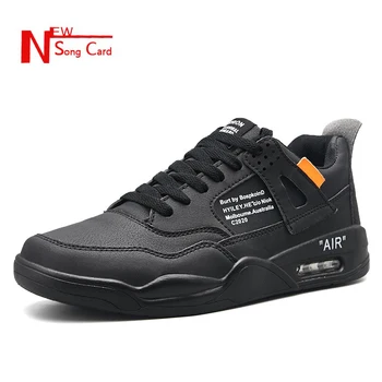 

New song card 2020 couple fashion casual Sneakers wild Air Cushion Rubber small breathable Non-Leather Men's white Casual shoes