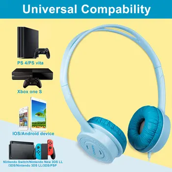 

Stereo Foldable Tablet Universal On-Ear Kid Headphone 3.5mm Jack Computer Wired Headset With Mic Adjustable Girls Boys Children