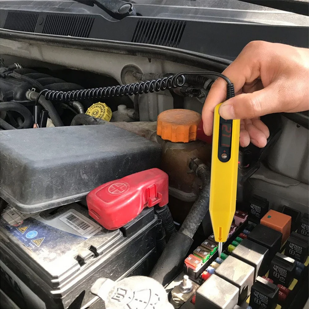 

Car Electrical Circuit Test Pen Universal 3-50V Digital Power Probe Fuse Line Battery Voltage Circuit Test Repair Diagnostic Pen
