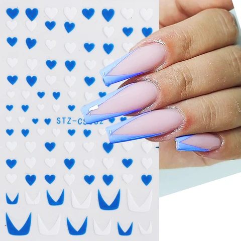 Golden Curve Marble Line Nail Sticker Irregular Swirl Striping Slider Charm Nail Design Gel Polish Decal Manicure LESTZ-CS067