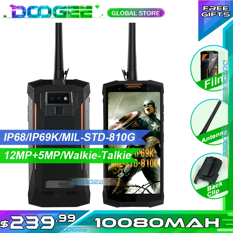Envío rápido IP68 DOOGEE S80 impermeable a prueba de golpes 10080mAh 5,99 MT6763T 6GB 64GB Smartphone 16MP Cámara FHD +