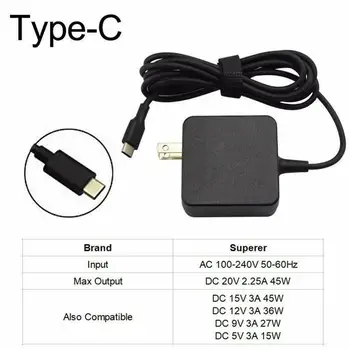 

45W USB-C type C laptop AC power adapter charger AC Charger For HP Chromebook 11 G6 EE 13 G1 14 G5 X360 11 G1 EE laptop Adapter