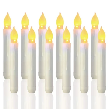 

New 12PCS Flameless LED Cone Candle,Battery Powered Floating Candle Party, Wedding, Christmas Decorations