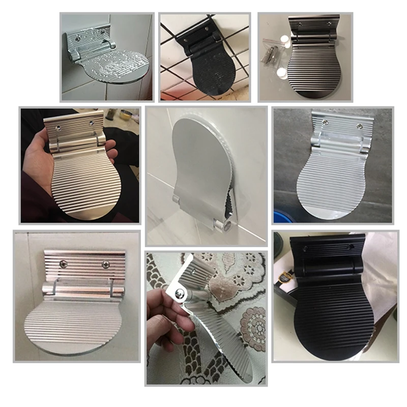 Shower Foot Rest Bathroom Pedals Non-slip Shower Footstool Pedestal Pedals Elderly Pregnant Bath Stool Black