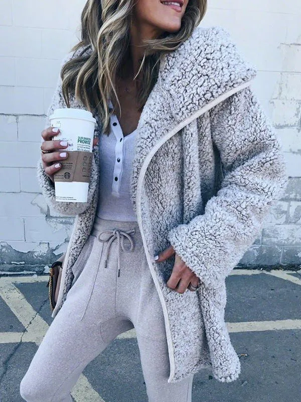 Femme Hiver элегантное кашемировое пальто для женщин, зимний свитер с длинным рукавом, повседневная куртка, пальто для женщин, зимнее длинное однотонное пальто оверсайз