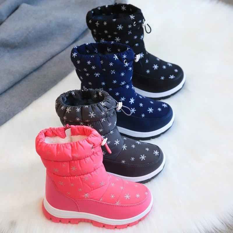 Botas de nieve impermeables para niños y peludos, cálidos, de felpa, 2021| | AliExpress