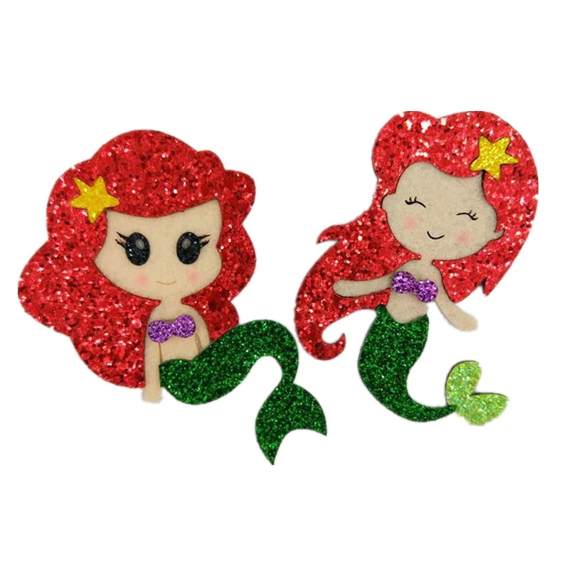 

10 шт. блестящие заколки для волос в виде Феи русалки фетровые заколки для волос в стиле принцессы Заколки модные головные уборы эксклюзивные аксессуары для волос для девочек