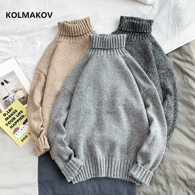 2019 зимний повседневный мужской свитер Slim Fit Knittwear мужской s свитер мужской отложной воротник толстый свитер Размер M-3XL