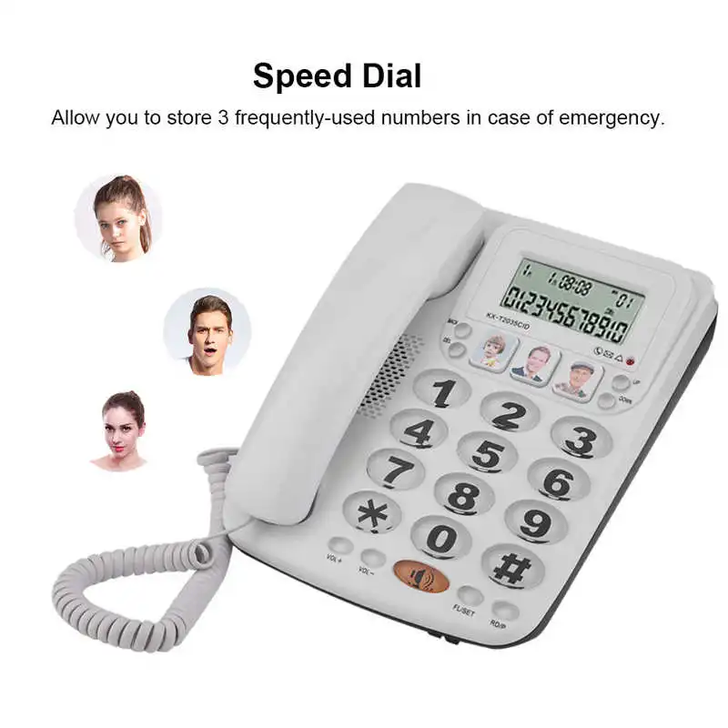 Kx2035cid 2line Corded Phone With Speakerphone Speed Dialphone