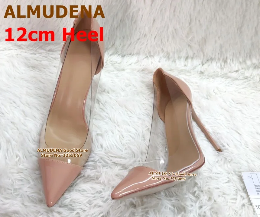 2008S1253 PVC拼前后裸色漆皮 12cm 名流-12