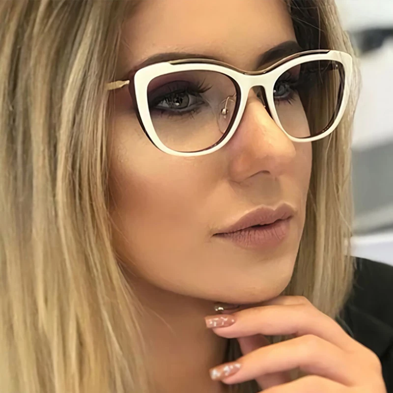 

2019 summer New Style Cat Eye Glasses Women Brand Ultralight Fashion Non-Optical Eyeglass Frame UV400 Lens Goggles RX378