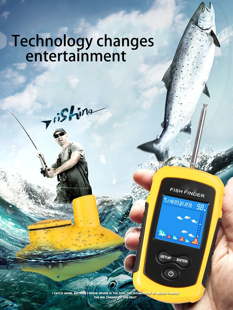 Fish Finder Portable Echo Sounder Depth 100M Sonar LCD Echo Sounders