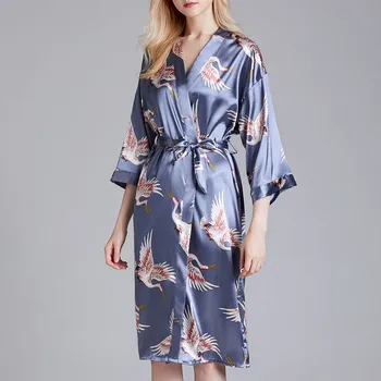 

Pajamas For Women Sexy Nightwear 2020 Fashion Women Sexy Long Sleeve Printed Nightwear Satin Pajamas Sleepwear Pijama Mujer