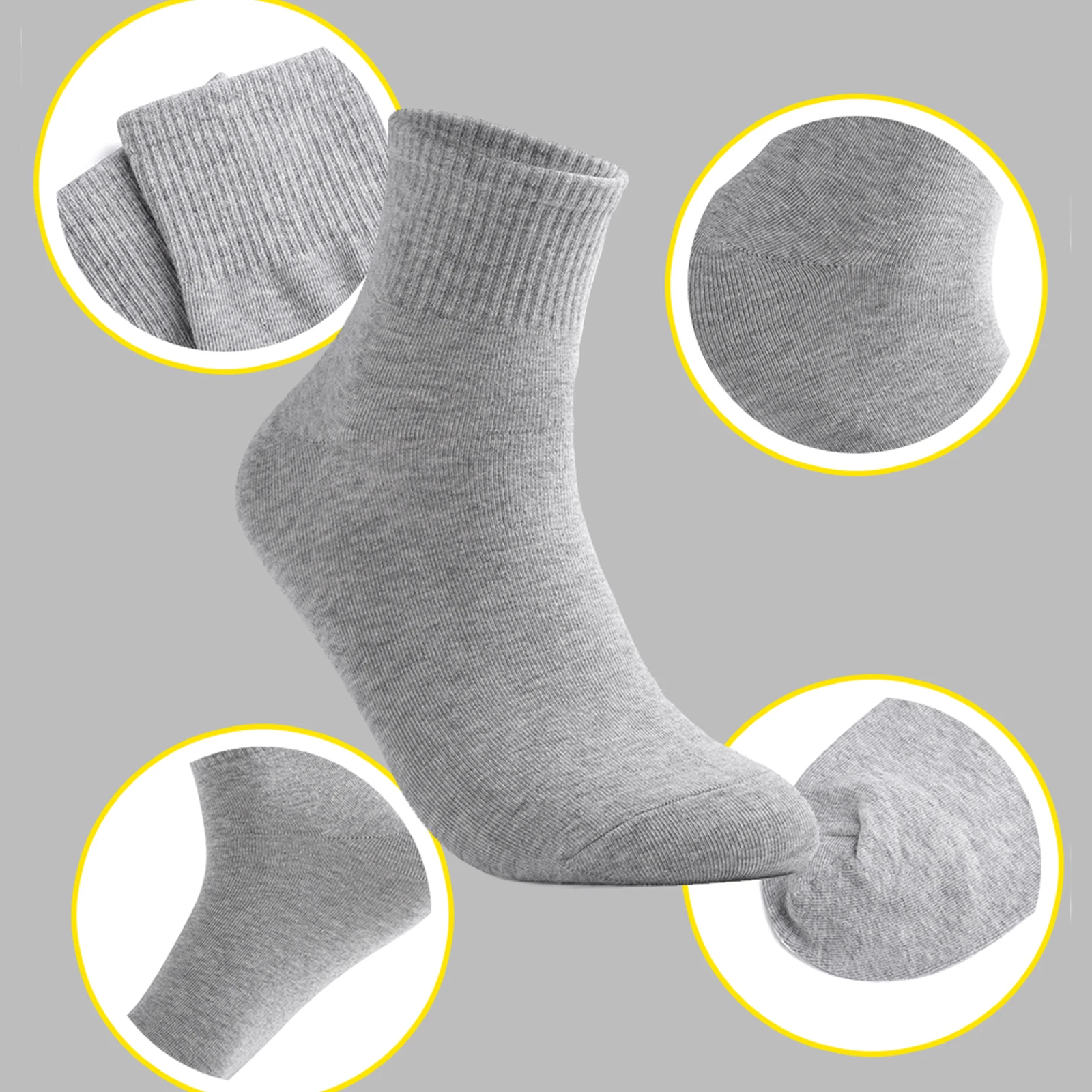Baasploa Men's Running Lycra Socks Anti-slip Breathable Solid Knitting Cotton Socks Outdoor Fitness Basketball Sports running socks