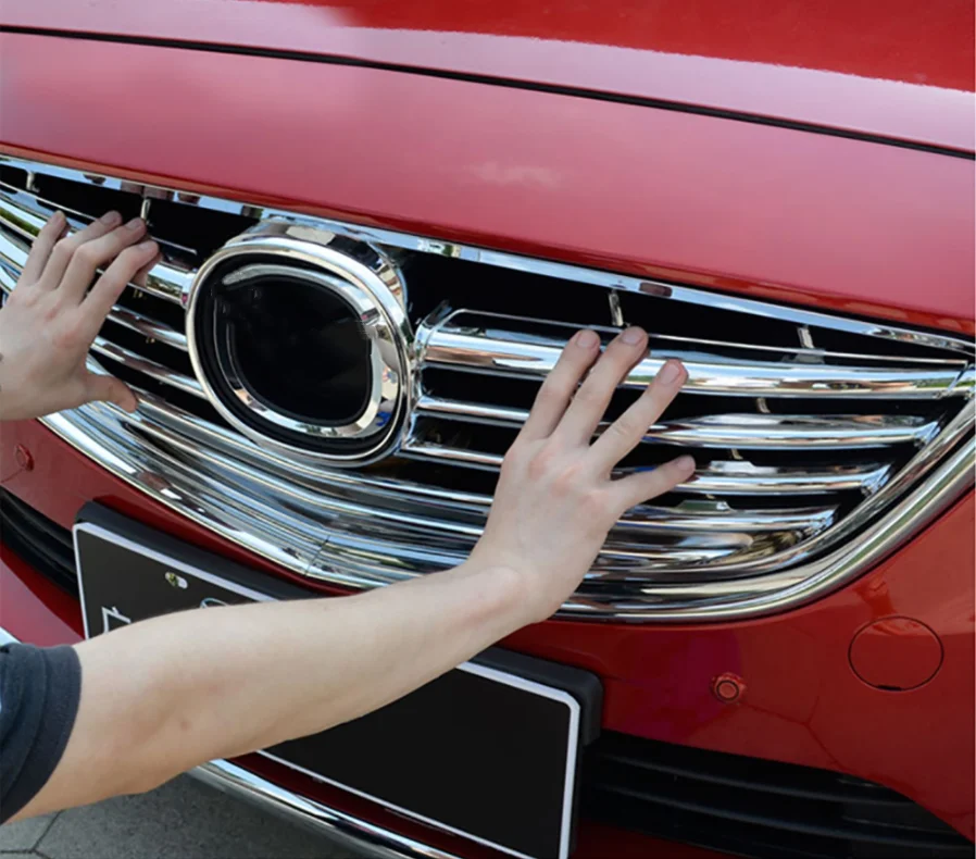 Автомобильный Стайлинг для Mazda 6 M6 Atenza ABS Хром Передняя головка верхняя Центральная решетка Вокруг отделки декоративная крышка 1 шт