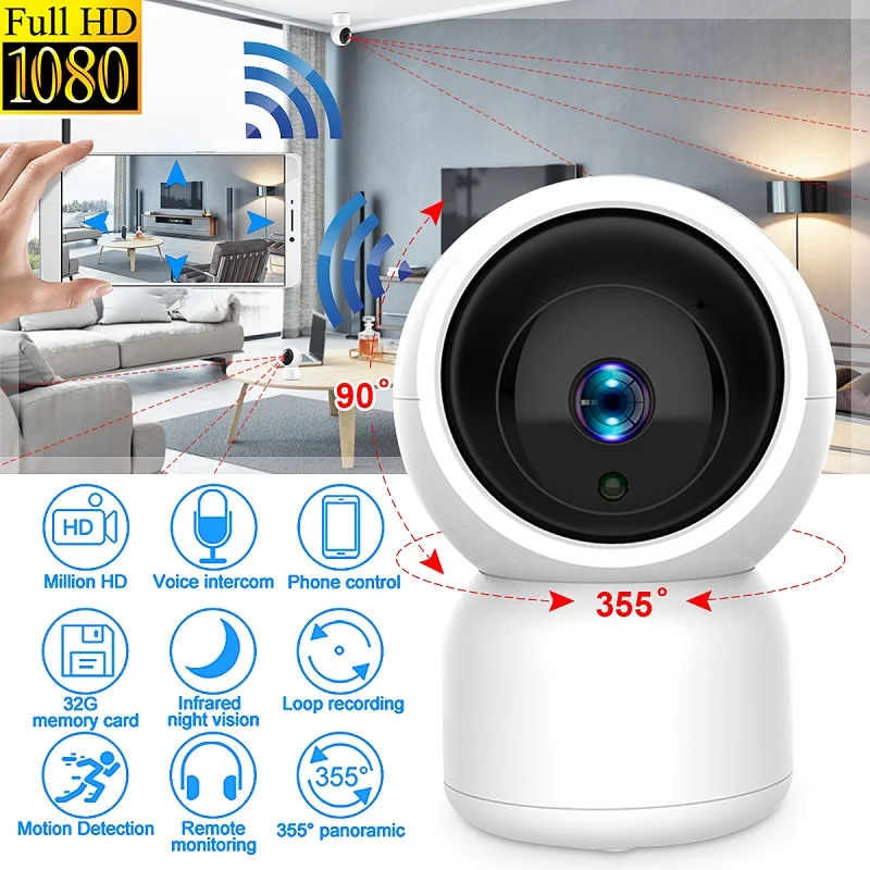 

Wireless Camera Monitor HD Voice/Motion Sensor Night Vision Portable Home Dome IP Camera WiFi Security Smart Surveillance Camera