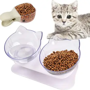

Non-slip Pet Cat Bowl Dog Bowl Feeder 15 Degree Basin Oblique Mouth Double Bowl Dog Bowl Pet Cat Dog Food Bowl Cat Bowl