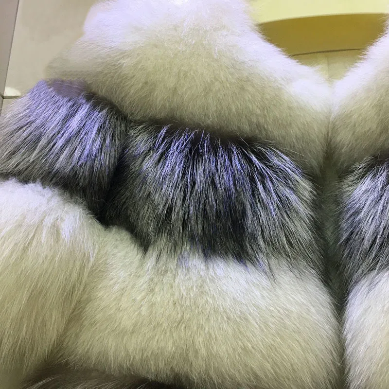 Мех Sarcar теплая шуба из натурального Лисьего меха короткая стильная зимняя шуба из меха серебристой лисы с круглым вырезом натуральный мех лисы шубы для женщин натуральный мех Новинка