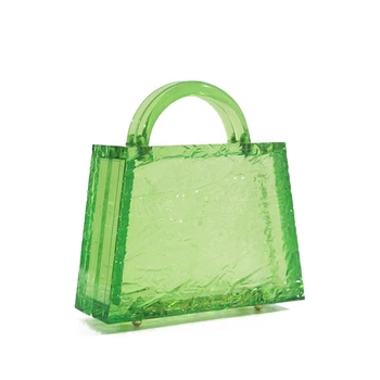 

Fluorescent Transparent Acrylic Fashion Women Handbag Luxury Party Prom Elegant