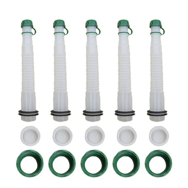 

5Set Replace Spout&Parts Cap Kit For Rubbermaid Kolpin Gott Jerry Can Fuel Parts Flexible Fuel Spout With Cap